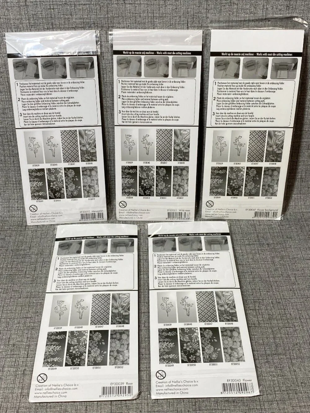 NIP Crafter's Embossing Folders Lot of 5